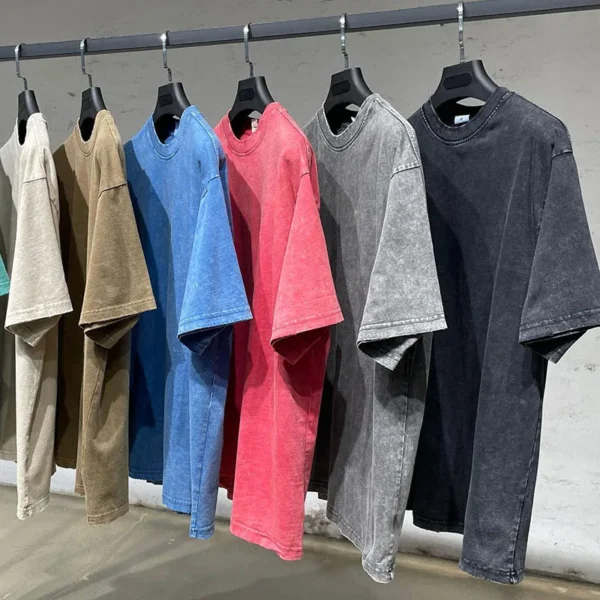 YITE High Quality 100% Cotton Heavyweight T Shirt Men Streetwear Vintage Washed YITE High Quality 100% Cotton Heavyweight T Shirt Men Streetwear Vintage Washed image 1