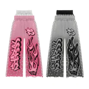 Wide Leg Acid Wash Pants | StitchQuote image 01 Wide Leg Acid Wash Pants product image 1