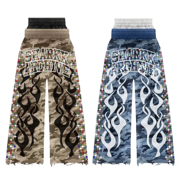 Wide Leg Acid Wash Pants | StitchQuote image 04 Wide Leg Acid Wash Pants product image 4
