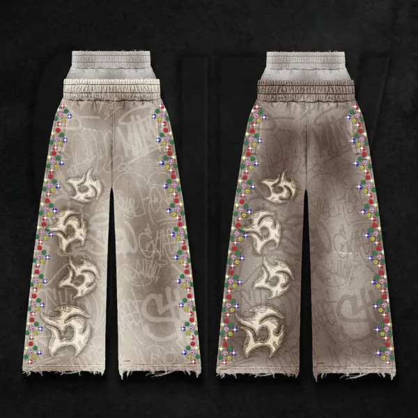 Wide Leg Acid Wash Pants | StitchQuote image 05 Wide Leg Acid Wash Pants product image 5