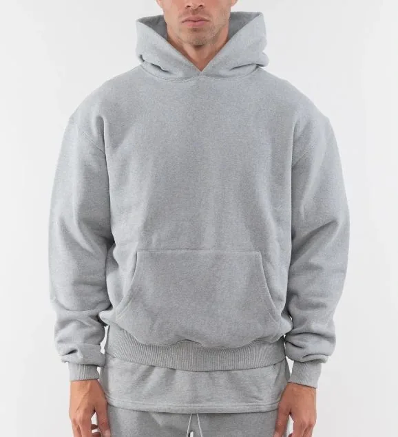 High Quality Heavy Weight Cotton Gsm Hoddie Men logo Heavyweight Oversized Blank image 2
