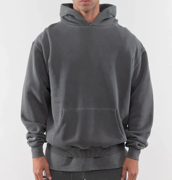 High Quality Heavy Weight Cotton Gsm Hoddie Men logo Heavyweight Oversized Blank image 4