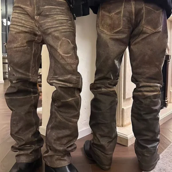 High Quality Vintage Fashion Custom OEM ODM Stonewashed Denim Straight Tube High Quality Vintage Fashion Custom OEM ODM Stonewashed Denim Straight Tube image 2