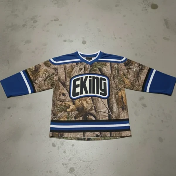 Custom Hockey Jerseys Logo Embroidery Train Sublimation Camouflage Retro Hockey Jersey Custom Hockey Jerseys Logo Embroidery Train Sublimation Camouflage Retro Hockey Jersey image 4