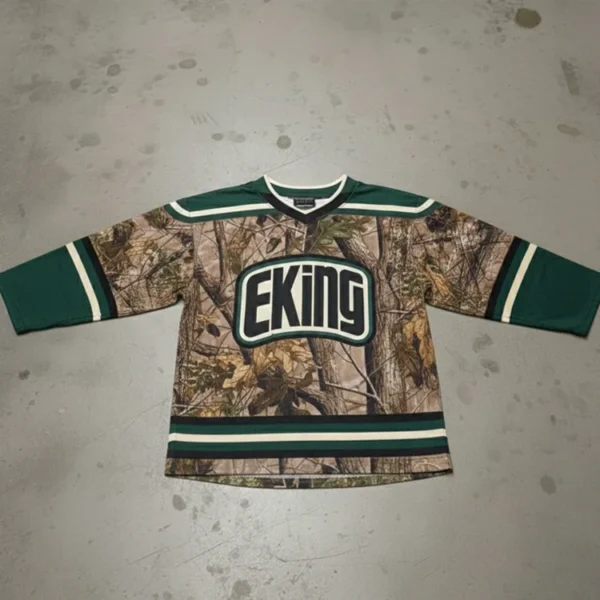 Custom Hockey Jerseys Logo Embroidery Train Sublimation Camouflage Retro Hockey Jersey Custom Hockey Jerseys Logo Embroidery Train Sublimation Camouflage Retro Hockey Jersey image 5