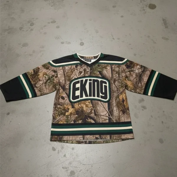 Custom Hockey Jerseys Logo Embroidery Train Sublimation Camouflage Retro Hockey Jersey Custom Hockey Jerseys Logo Embroidery Train Sublimation Camouflage Retro Hockey Jersey image 6