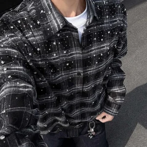 In Stock Ready to Ship Streetwear Wholesale ODM Vintage Oversized Plaid Heavy-Duty In Stock Ready to Ship Streetwear Wholesale ODM Vintage Oversized Plaid Heavy-Duty image 1