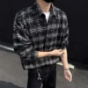 In Stock Ready to Ship Streetwear Wholesale ODM Vintage Oversized Plaid Heavy-Duty In Stock Ready to Ship Streetwear Wholesale ODM Vintage Oversized Plaid Heavy-Duty image 4
