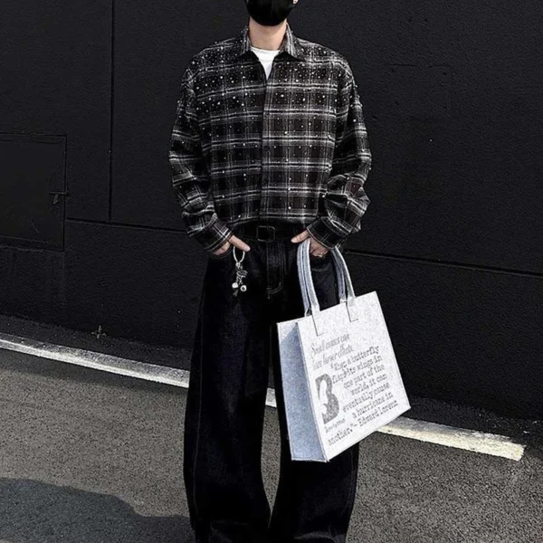 In Stock Ready to Ship Streetwear Wholesale ODM Vintage Oversized Plaid Heavy-Duty In Stock Ready to Ship Streetwear Wholesale ODM Vintage Oversized Plaid Heavy-Duty image 5