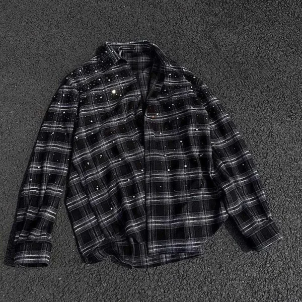 In Stock Ready to Ship Streetwear Wholesale ODM Vintage Oversized Plaid Heavy-Duty In Stock Ready to Ship Streetwear Wholesale ODM Vintage Oversized Plaid Heavy-Duty image 6