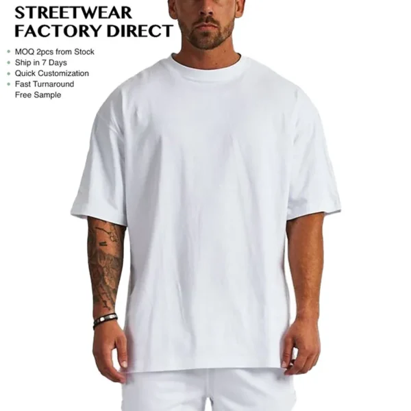 Manufacturer 100%cotton T-shirts Heavyweight t Shirt 240 Gsm Oversized Cotton Unisex Mens Manufacturer 100%cotton T-shirts Heavyweight t Shirt 240 Gsm Oversized Cotton Unisex Mens image 1