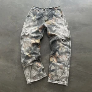 Printed Patchwork Denim Pants product image 1