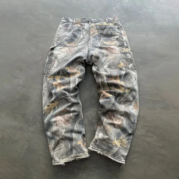 Printed Patchwork Denim Pants | StitchQuote image 02 Printed Patchwork Denim Pants product image 2