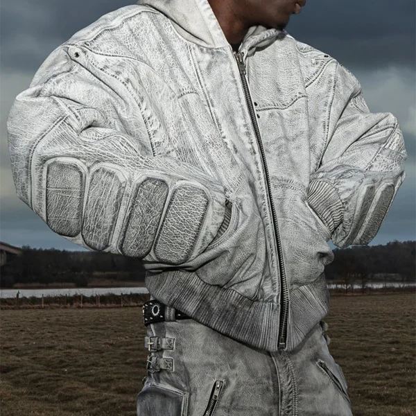Manufacturers' High Quality Men's Cargo Tracksuit Screen Print Streetwear Leather Stacked image 3
