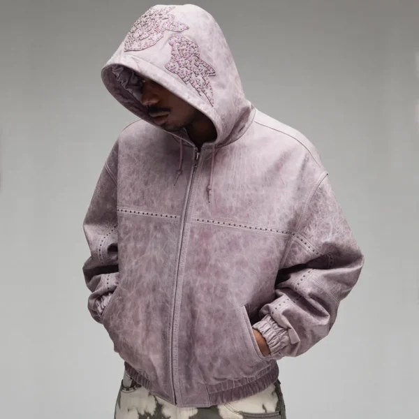 Genuine Leather Varsity Jacket product image for private label streetwear manufacturing