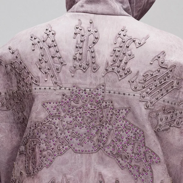 Genuine Leather Varsity Jacket product image for private label streetwear manufacturing, view 3