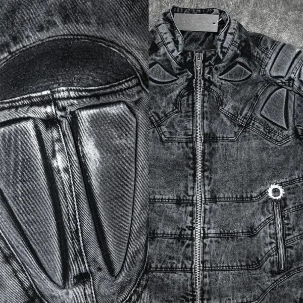 Stand Collar Motorcycle Jacket product image for private label apparel manufacturing, view 5