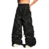 Men's Custom American Designer Y2K Heavyweight Boot Cut Jeans Stonewashed Streetwear image 2