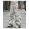 Men's Custom American Designer Y2K Heavyweight Boot Cut Jeans Stonewashed Streetwear image 4