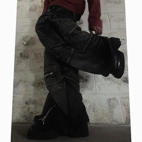 Rhinestone Wide Leg Pants product image for private label streetwear manufacturing, view 2