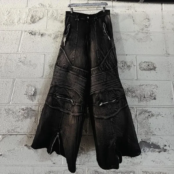 Rhinestone Wide Leg Pants product image for private label streetwear manufacturing, view 3