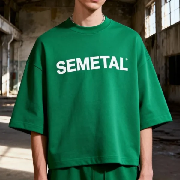 Men's Cropped Round Neck Tee-Shirt Custom Print Heavy Cotton Boxy Tshirts Designer Men's Cropped Round Neck Tee-Shirt Custom Print Heavy Cotton Boxy Tshirts Designer image 3
