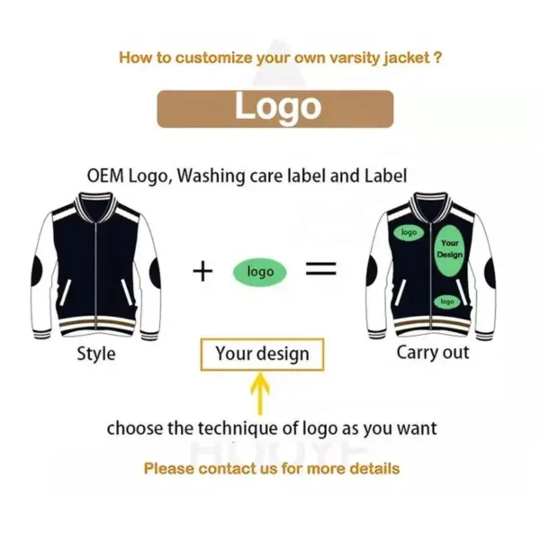 College Varsity Jacket product image for private label streetwear manufacturing, view 6
