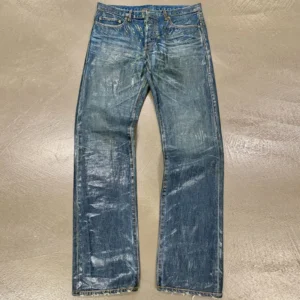 OEM Factory Custom High Quality Men's Wax Denim Jeans 100% Cotton OEM Factory Custom High Quality Men's Wax Denim Jeans 100% Cotton image 1