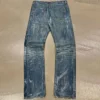 OEM Factory Custom High Quality Men's Wax Denim Jeans 100% Cotton image 2