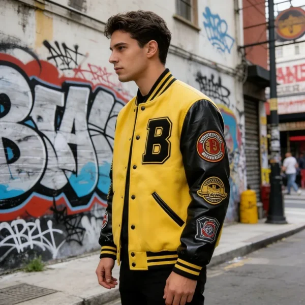 OEM High Quality Baseball Varsity Jacket product image for private label streetwear manufacturing, view 2
