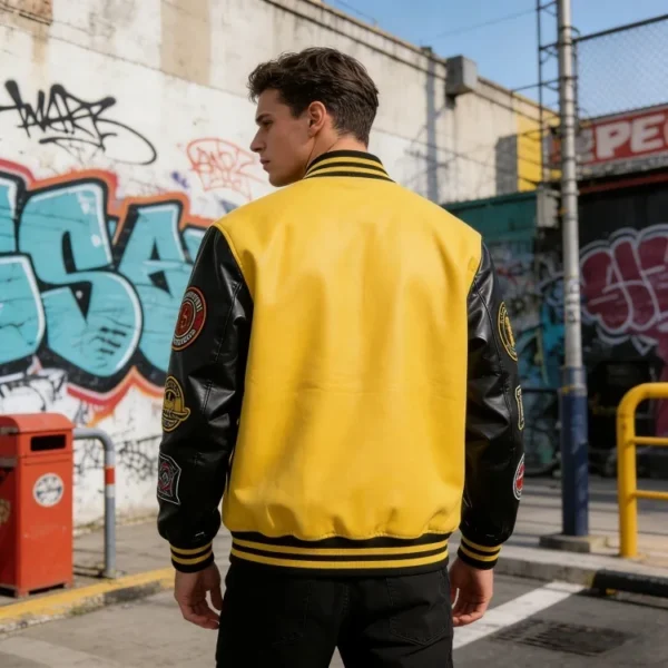 OEM High Quality Baseball Varsity Jacket product image for private label streetwear manufacturing, view 3