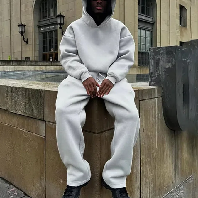 Conjunto de sudadera con capucha y pantalones de chándal holgados, referencia de producto