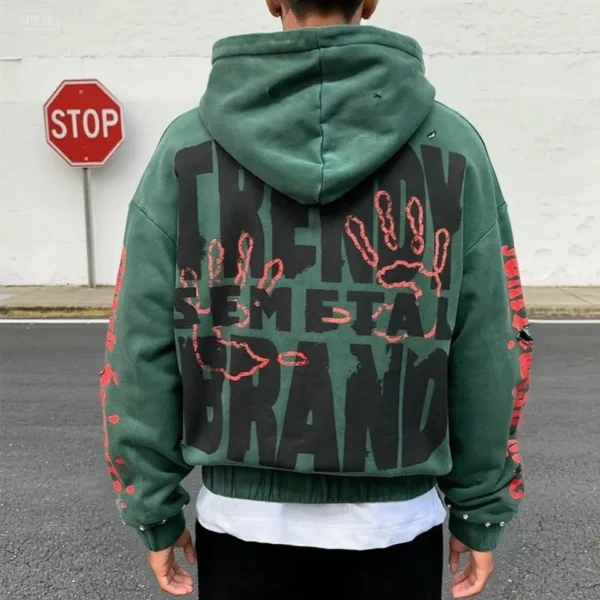 Cropped Graphic Hoodie image 02 | StitchQuote Cropped Graphic Hoodie product image for private label streetwear manufacturing, view 2