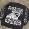 Custom Cotton Long Sleeved Shirt Oversize Screen Printing T-shirt Thermal Waffle Graphic Custom Cotton Long Sleeved Shirt Oversize Screen Printing T-shirt Thermal Waffle Graphic image 3
