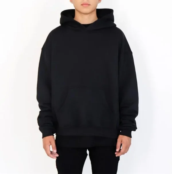 Ready to Ship Black Thick Heavyweight 500gsm 450gsm Hoodies Men Custom logo Ready to Ship Black Thick Heavyweight 500gsm 450gsm Hoodies Men Custom logo image 2