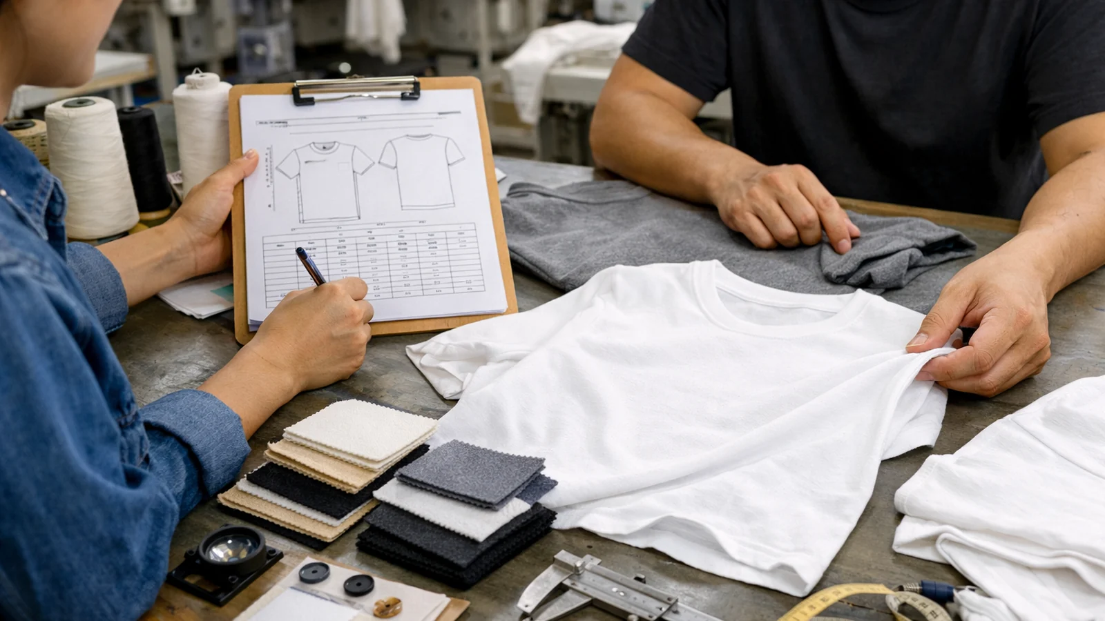 Define the product brief before you compare Combed Cotton and Carded Cotton for T-Shirts in a real apparel production context for the StitchQuote guide Combed Cotton vs Carded Cotton for T-Shirts