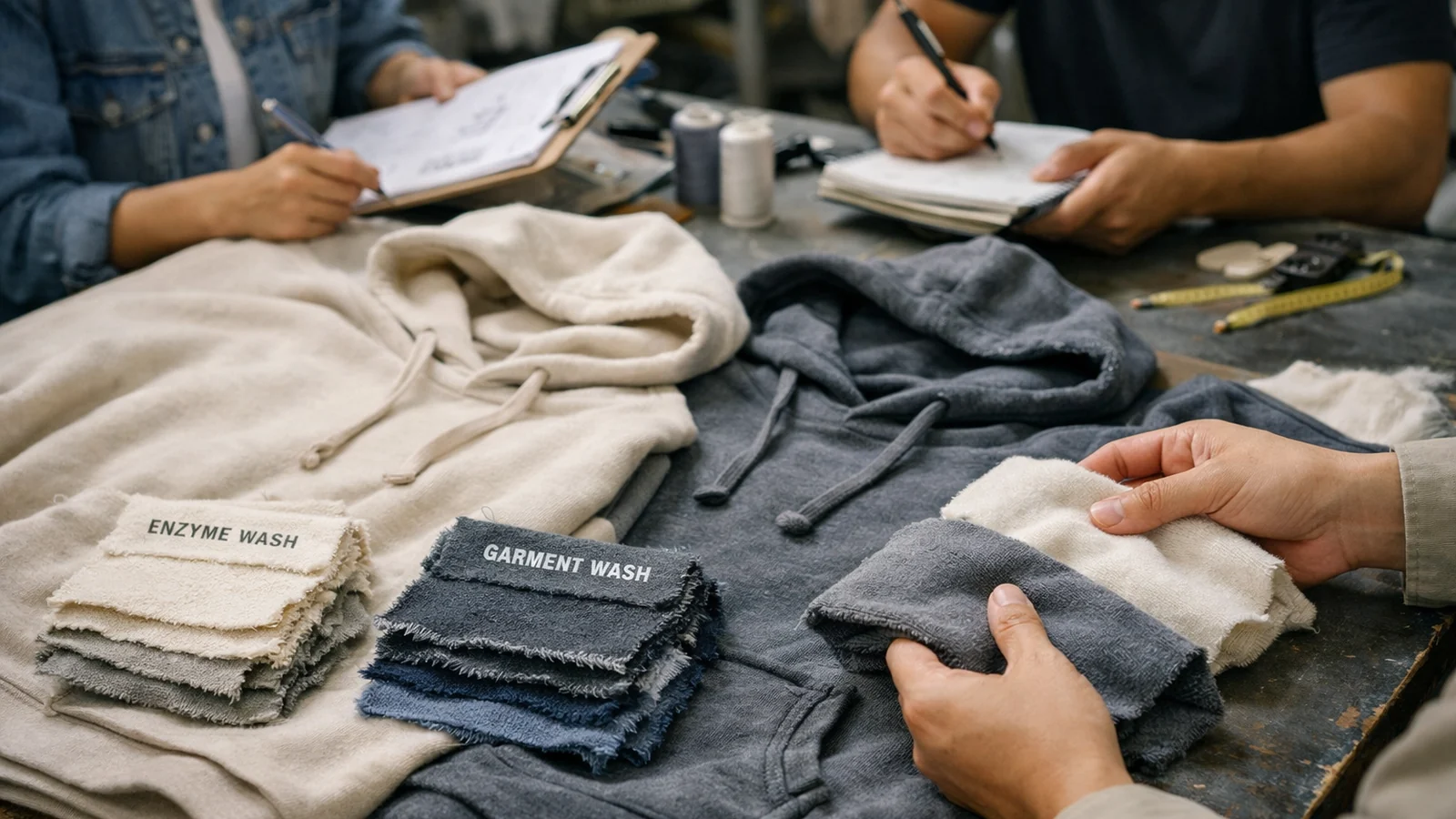 The trade-off brands most often misread in a real apparel production context for the StitchQuote guide Enzyme Wash vs Garment Wash