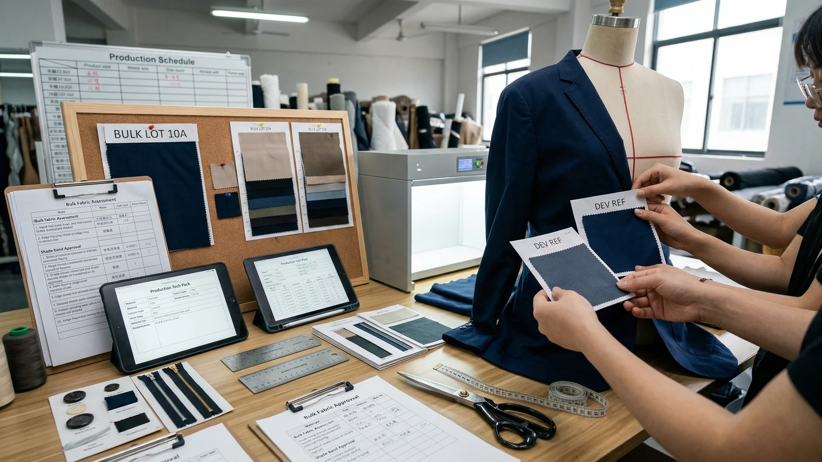 Why bulk Fabric Approval Matters Before Production shows up earlier than most brands expect in a real apparel production context for the StitchQuote guide Why Bulk Fabric Approval Matters Before Production