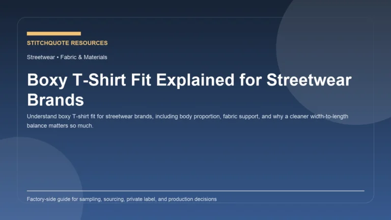 Cover image for the StitchQuote guide Boxy T-Shirt Fit Explained for Streetwear Brands