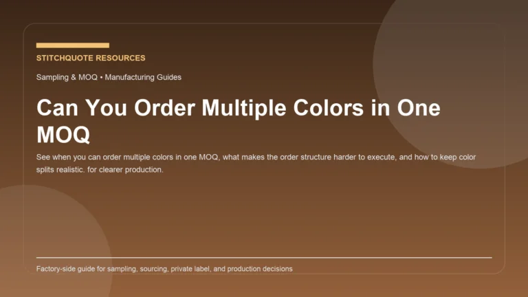 Cover image for the StitchQuote guide Can You Order Multiple Colors in One MOQ