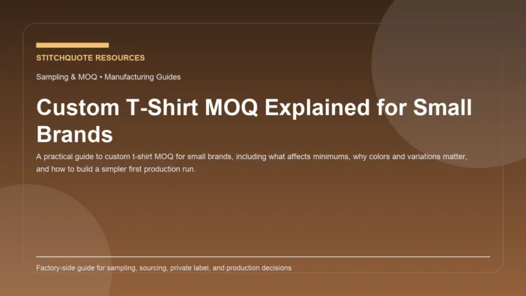 Featured image for Custom T-Shirt MOQ Explained for Small Brands on StitchQuote Resources & Guides
