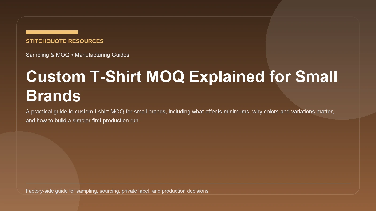 Featured image for Custom T-Shirt MOQ Explained for Small Brands on StitchQuote Resources & Guides