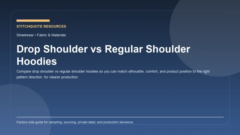 Cover image for the StitchQuote guide Drop Shoulder vs Regular Shoulder Hoodies