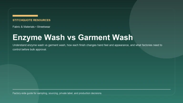 Cover image for the StitchQuote guide Enzyme Wash vs Garment Wash