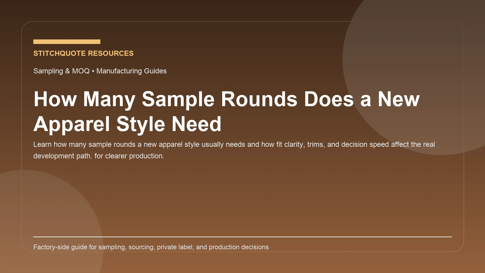 Cover image for the StitchQuote guide How Many Sample Rounds Does a New Apparel Style Need
