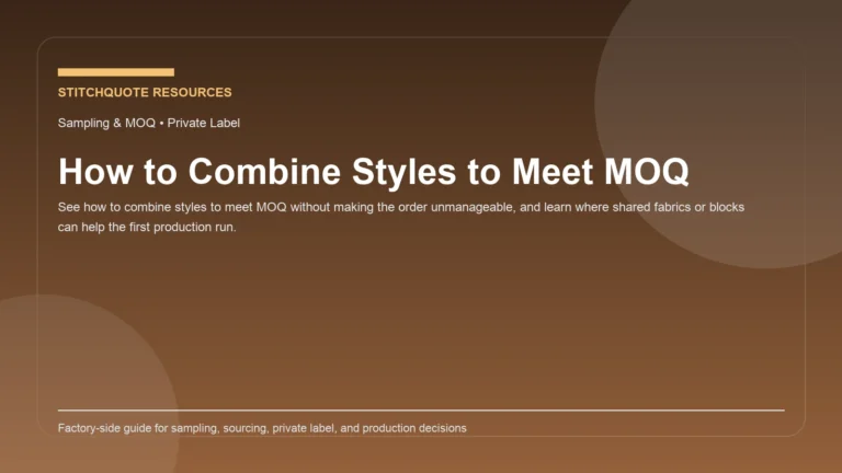 Cover image for the StitchQuote guide How to Combine Styles to Meet MOQ