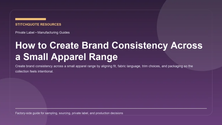 Cover image for the StitchQuote guide How to Create Brand Consistency Across a Small Apparel Range