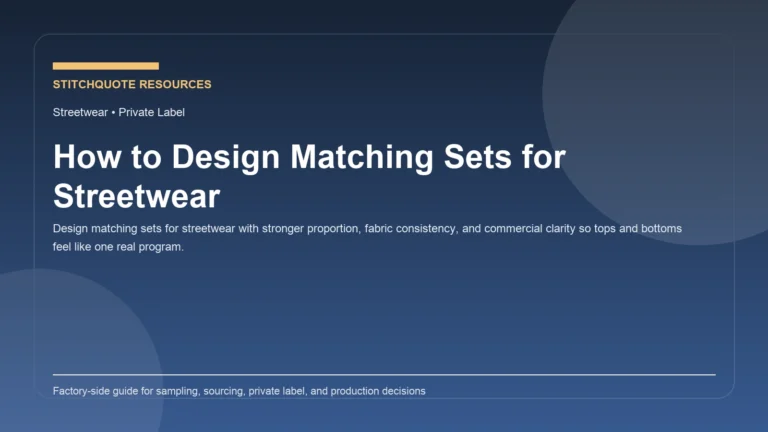 Cover image for the StitchQuote guide How to Design Matching Sets for Streetwear