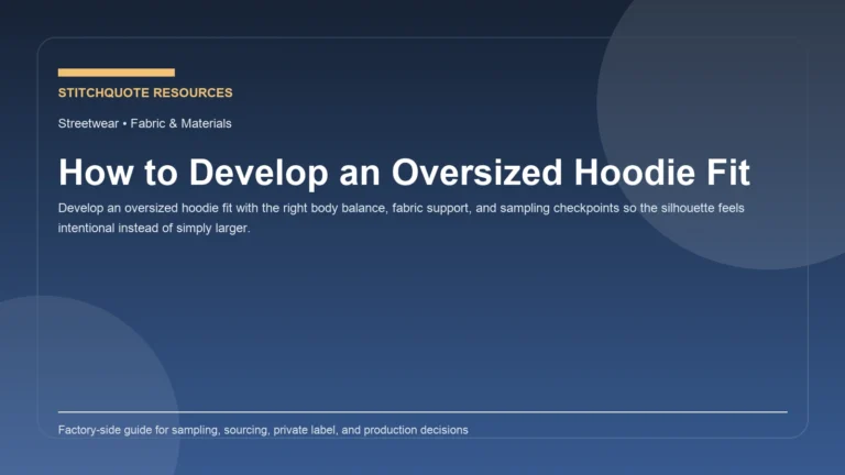 Cover image for the StitchQuote guide How to Develop an Oversized Hoodie Fit