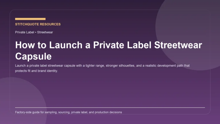 Cover image for the StitchQuote guide How to Launch a Private Label Streetwear Capsule